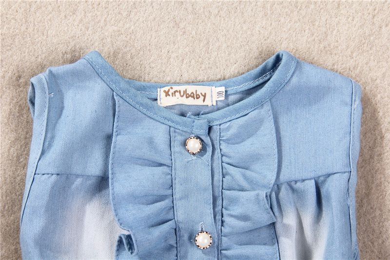 2pc Summer Baby Children Girls Summer Models Girls Vest Jeans Dress Jacket Suits