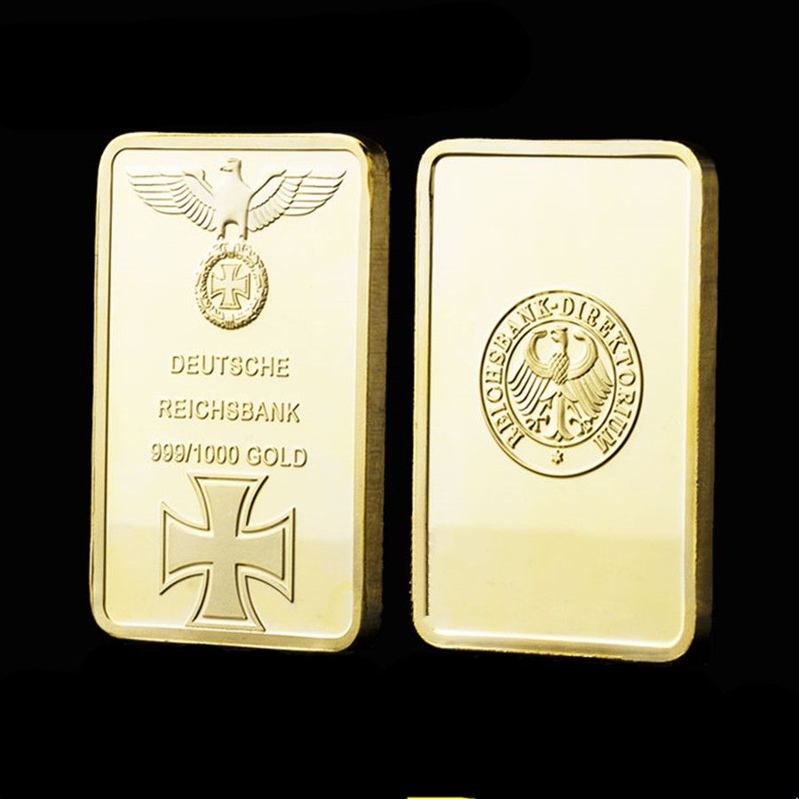 SFDGBTH 999 véritables lingots dor Deutsche Reichsbank lingots dor lingots de Fer allemands pour Cadeaux daffaires série OZ Eagle Cross
