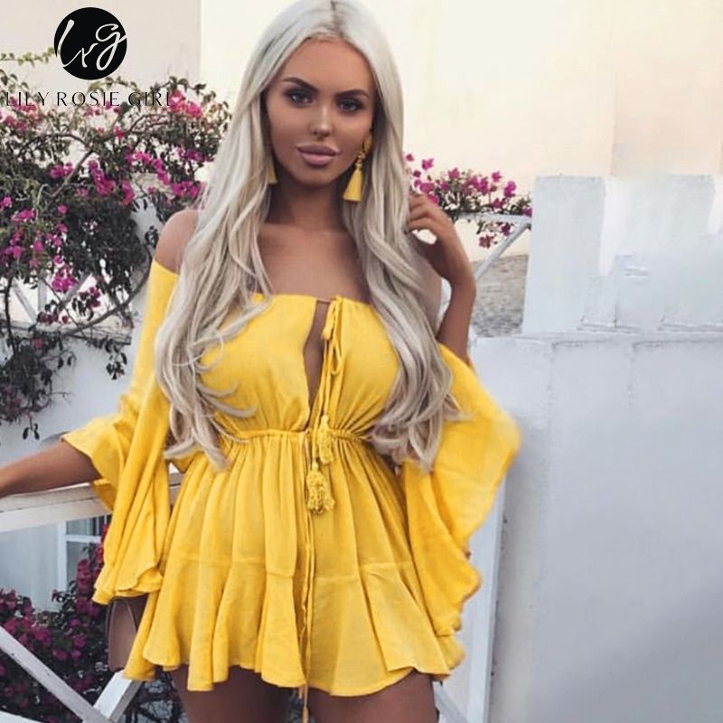 yellow playsuits