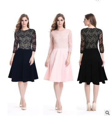 Acheter Femmes Elegantes Robe En Dentelle Formelle Plus La Taille Pour Le Mariage Tenue Decontractee Mode Princesse Robe Rose Trois Quarts Manches De Bonne Qualite De 27 22 Du Xirizhi1 Dhgate Com