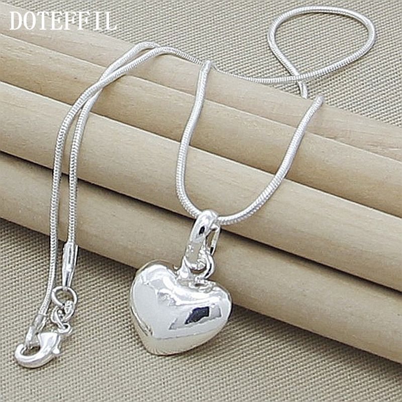 Wholesale 925 Sterling Silver Necklace Fashion New Jewelry Heart Pendant Necklace For Women Girl ...
