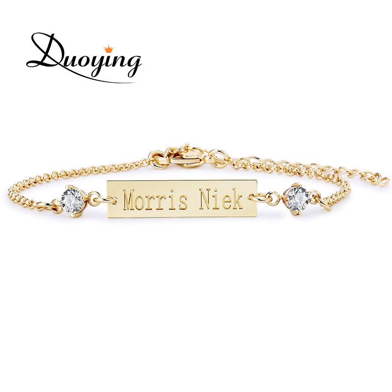 baby engraved bracelet gold