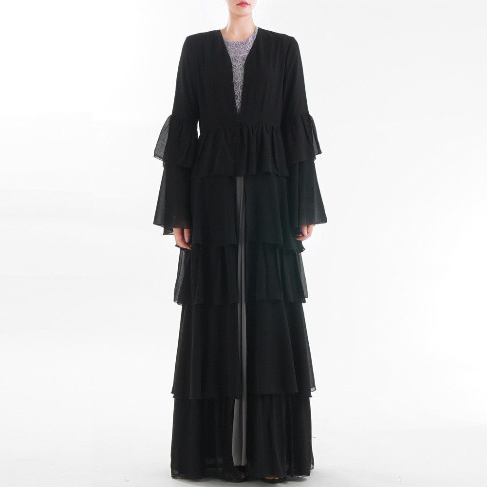 2020 Chinese Wholesale Muslim Kimono Lady Black Open Cardigan Abaya Arabia Islamic Robes Kaftan From Mianbao525 57 29 Dhgate Com