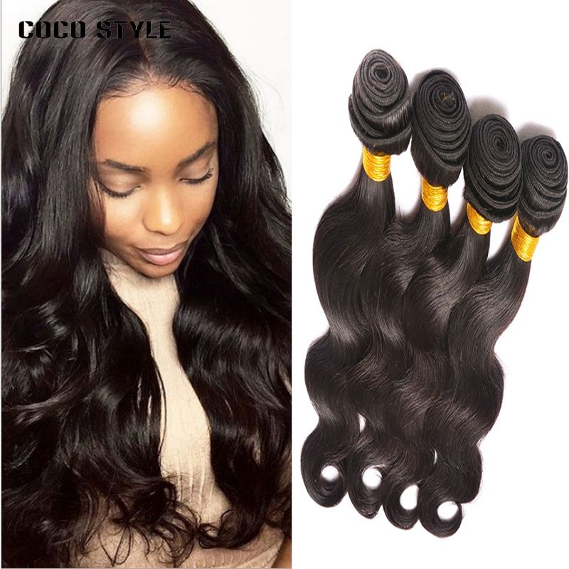 100 Human Hair Bundles Body Wave Peruvian Hair Weave 4 Bundles