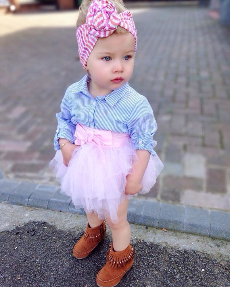 Compre 2 Unids Ninos Ninas Bebes Conjuntos De Ropa De Manga Larga Camiseta Top De Encaje De Encaje Falda Del Tutu Arco Ninos Verano Ropa De Bebe Ninas Vestido A 9 34