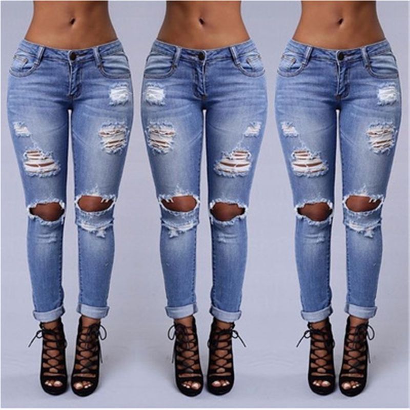 Acquistare Jeans Donna Jeans Strappati Con Foro Leggings Cool Denim Vintage  Straight Pantaloni A Vita Alta Slim Jeans Da Donna Taglia Forte Economico |  Consegna Veloce E Qualità | DHgate Italy