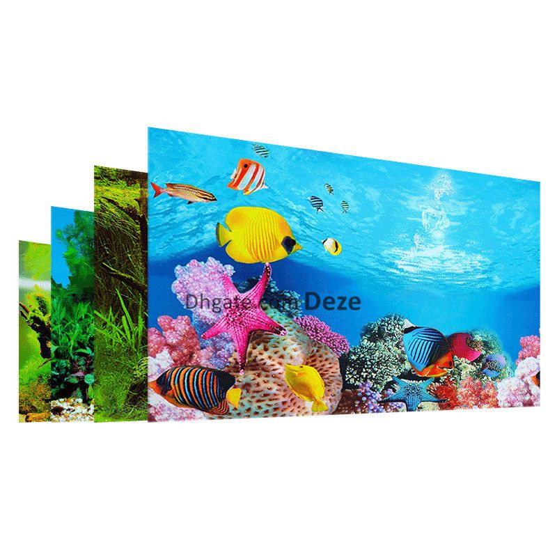 30x60cm Aquarium Decoration Double Sided Fish Tank Background Poster  Aquarium Accessories