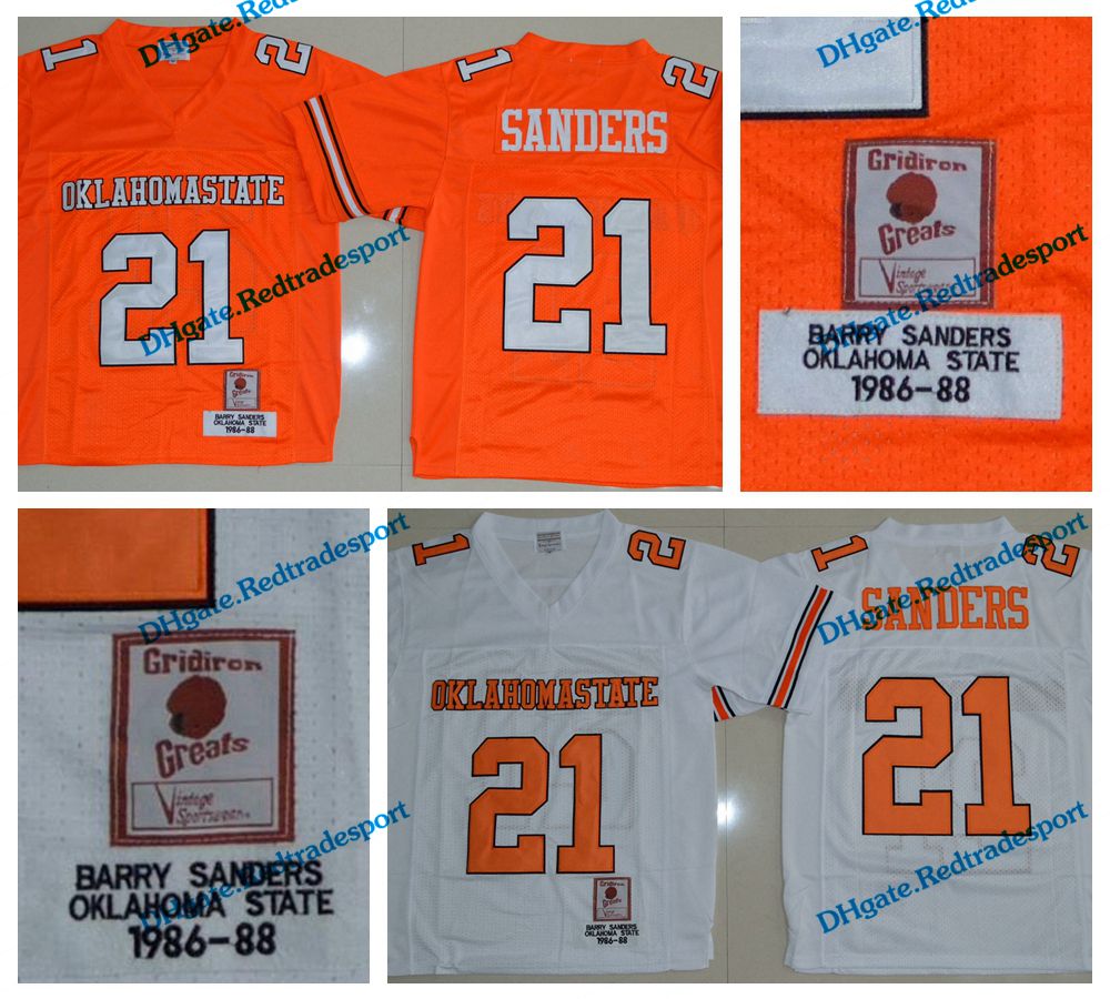 2021 1986 1988 Retro Oklahoma State Barry Sanders College Football