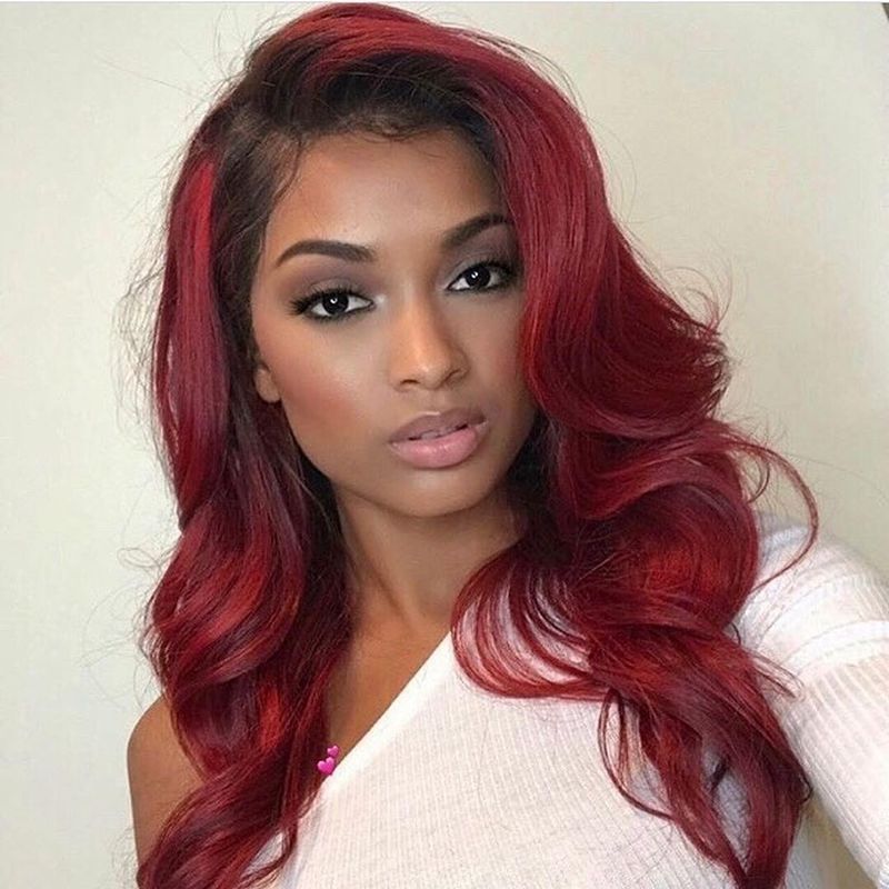 Full Lace Human Hair Wigs For Black Women Ombre Blonde Color Wigs