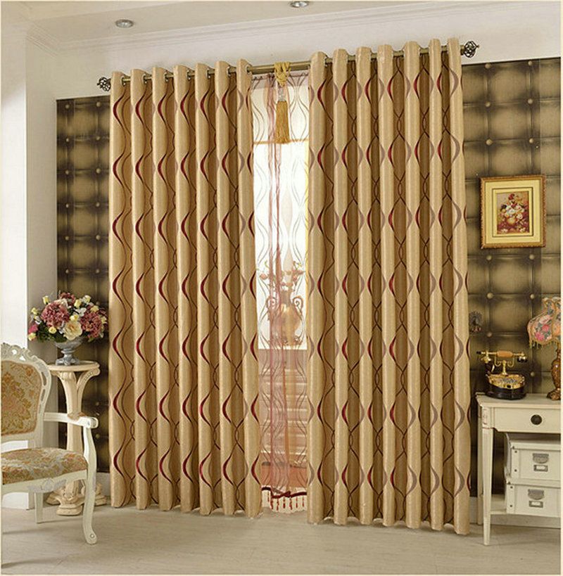 compre grueso de doble cara de impresion ondulado diseno de rayas cortina opaca para sala de estar dormitorio cortinas de ventana tratamiento