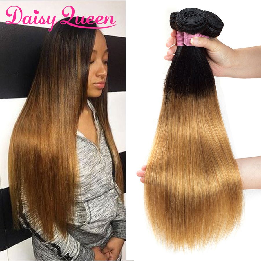 Ombre Honey Blonde Brazilian Straight Hair 3 4 5 Bundles Brazilian