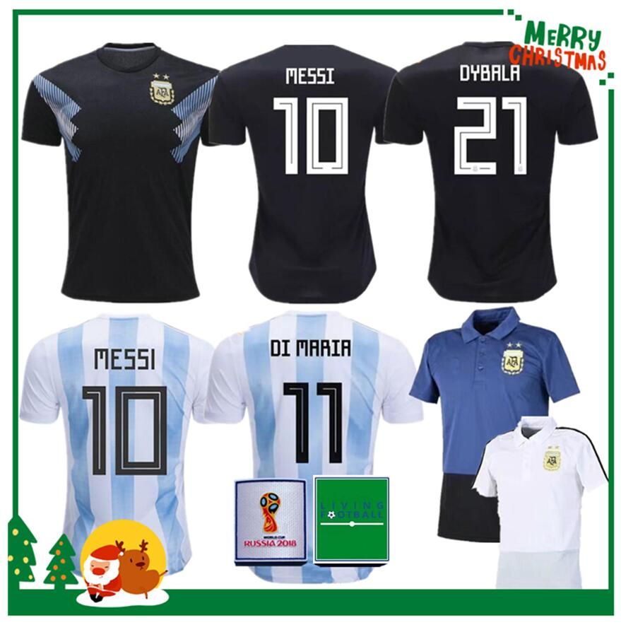 2018 Copa Del Mundo Argentina Visitante Jersey Argentina MESSI DYBALA DI  MARIA AGUERO HIGUAIN Camiseta De Fútbol Inicio Equipo Nacional POLO Jersey  De Fútbol Por Zxcv666, 10,86 € | Es.Dhgate.Com