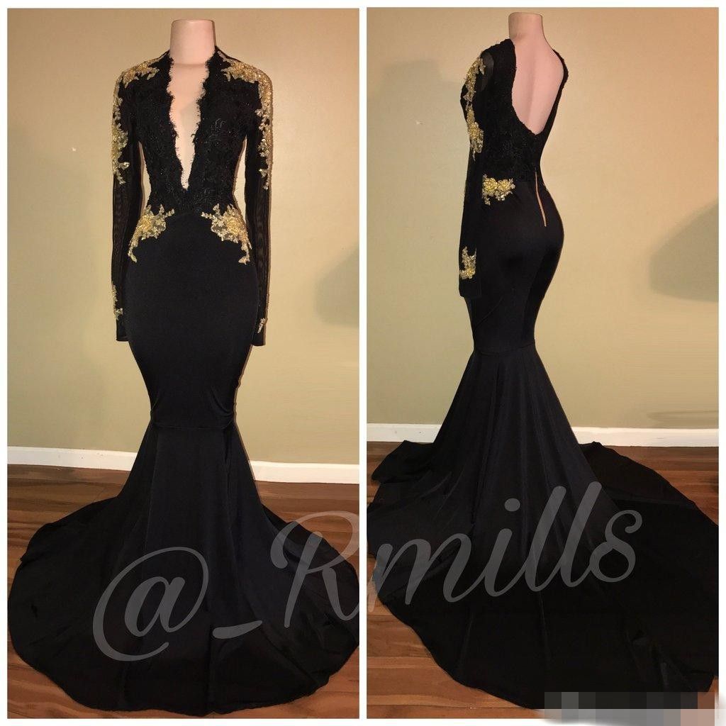 long tight black prom dresses