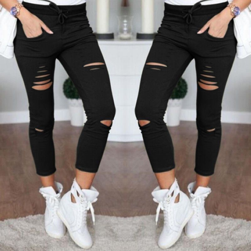 Koop Skinny Jeans Vrouwen Denim Broek Gaten Vernietigd Knie Potlood Broek  Casual Gewassen Broek Zwart Rek Gescheurde Jeans Effen Kleur Groothandel  Goedkoop | Snelle Levering En Kwaliteit | Nl.Dhgate