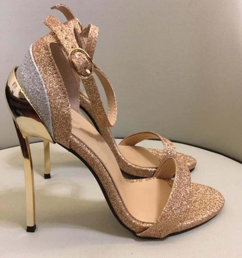 sequin high heels