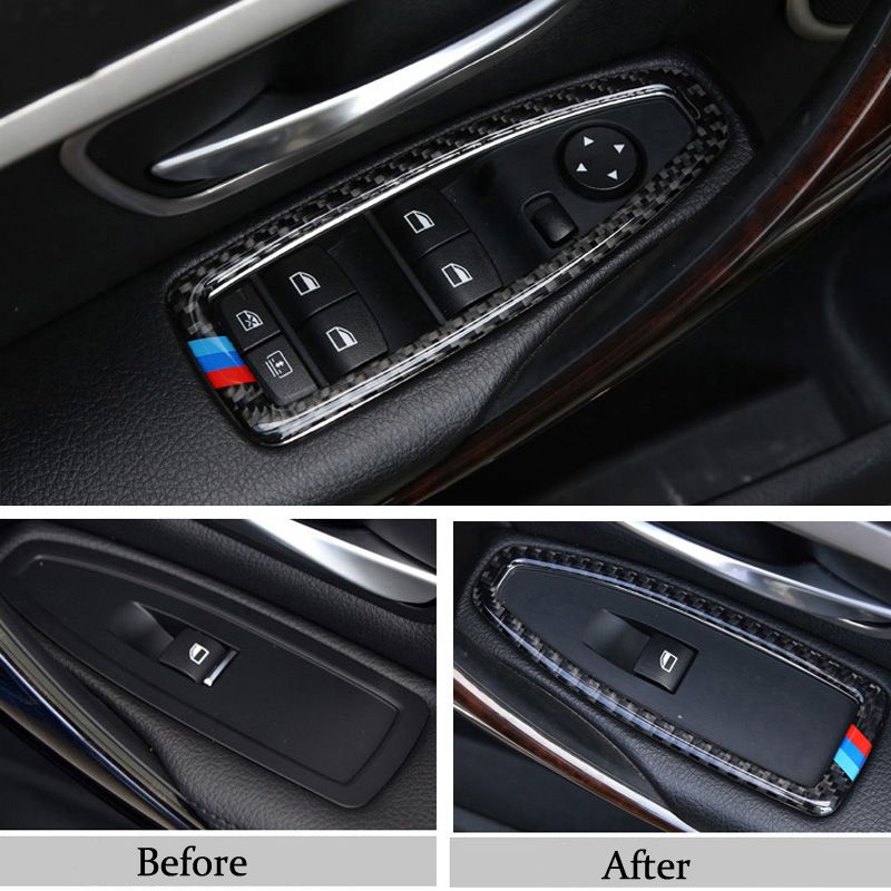 2Pcs Carbon Fiber Steering Wheel Interior Accessories Strip For BMW 1 3 4 Series