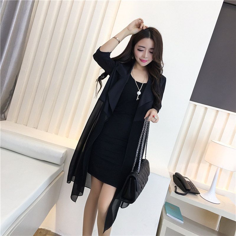 black summer trench coat