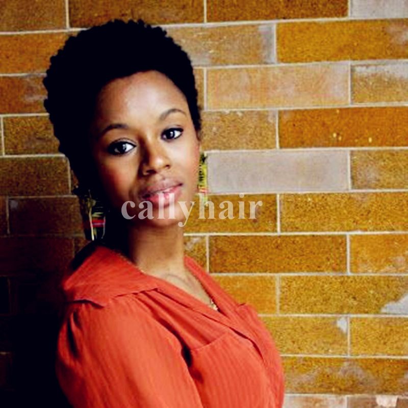 Afro Kinky Curly Short Hairstyles Bob Wig Virgin Brazilian Short
