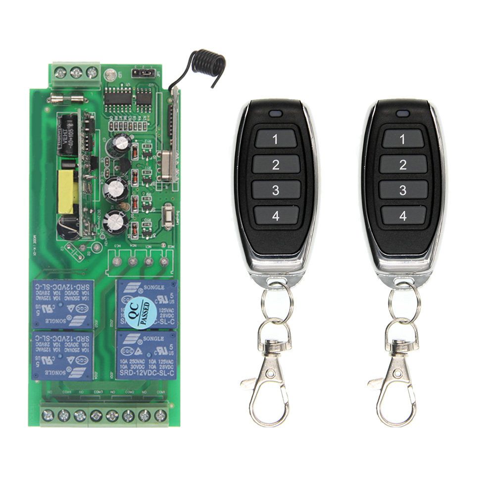 nuevo 10A relé 12V 4-CH 433MHZ Tablero receptor de interruptor de cont nuevo 10A relé 12V 4-CH 433MHZ Tablero receptor de interruptor de cont
