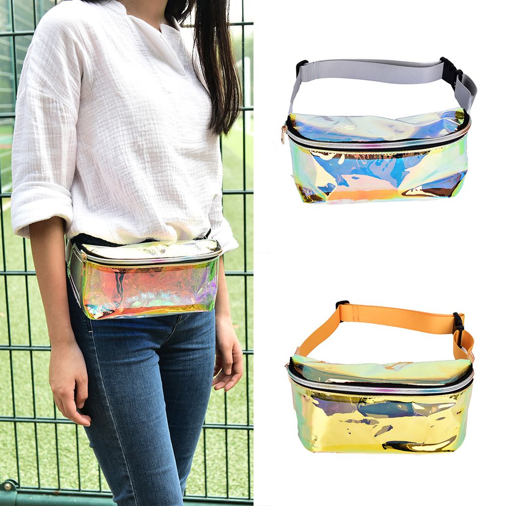 clear holographic fanny pack