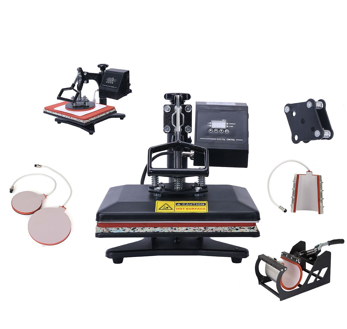 Grosshandel 23 30cm Kleine Grosse 6 In 1 Kombinierter Hitze Presse Maschine Sublimation Hitze Presse Warmeubertragungs Maschine Fur Becher Kappe T Shirt Telefonkasten Von Dunwang1hao 148 63 Auf De Dhgate Com Dhgate