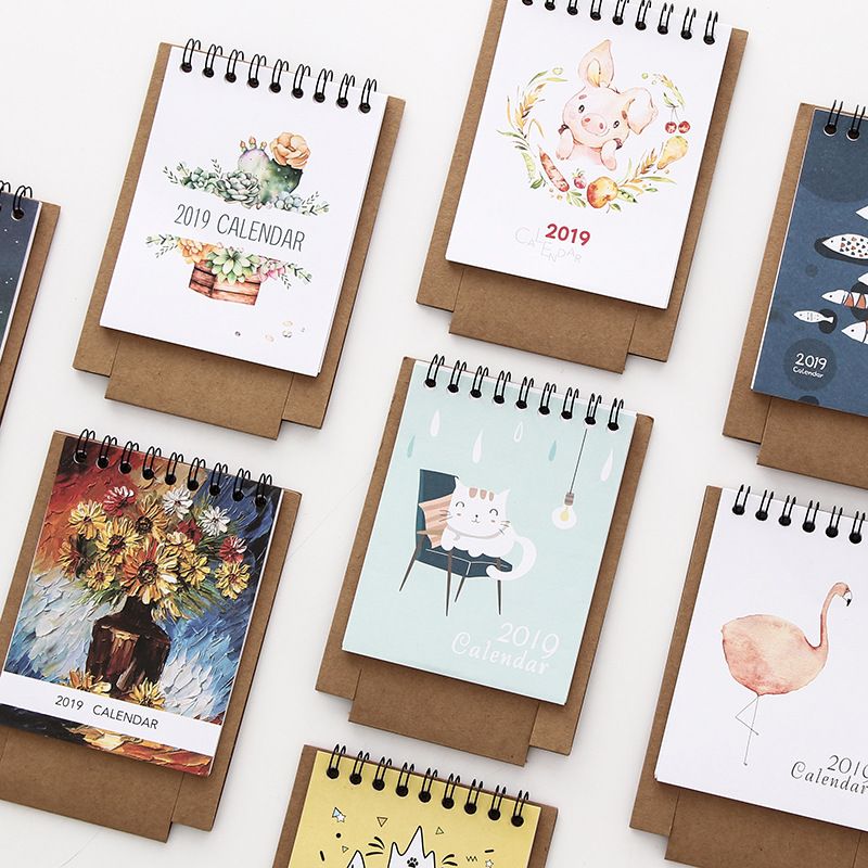 Cute Mini Size Desk Calendar Fashion 2019 Calendar Memo Pad