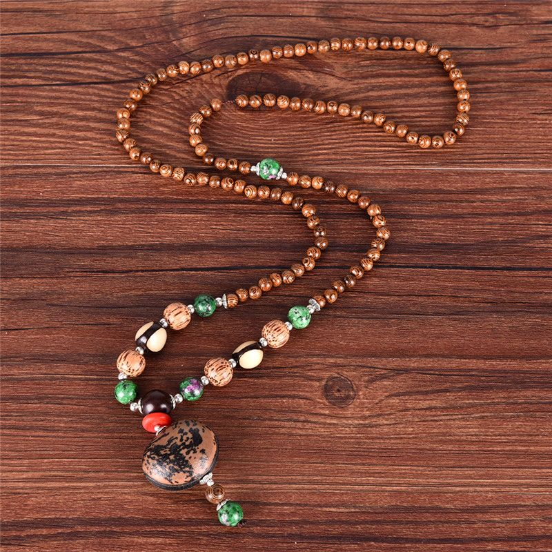 Collar de hombres de las mujeres Vintage Piedra Natural Beads Collar Suéter Collares Collar de hombres de las mujeres Vintage Piedra Natural Beads Collar Suéter Collares
