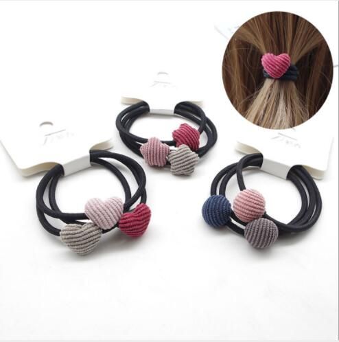 In Women Lovely Cloth Heart Button Hair Bands Girl S Fashion Hair