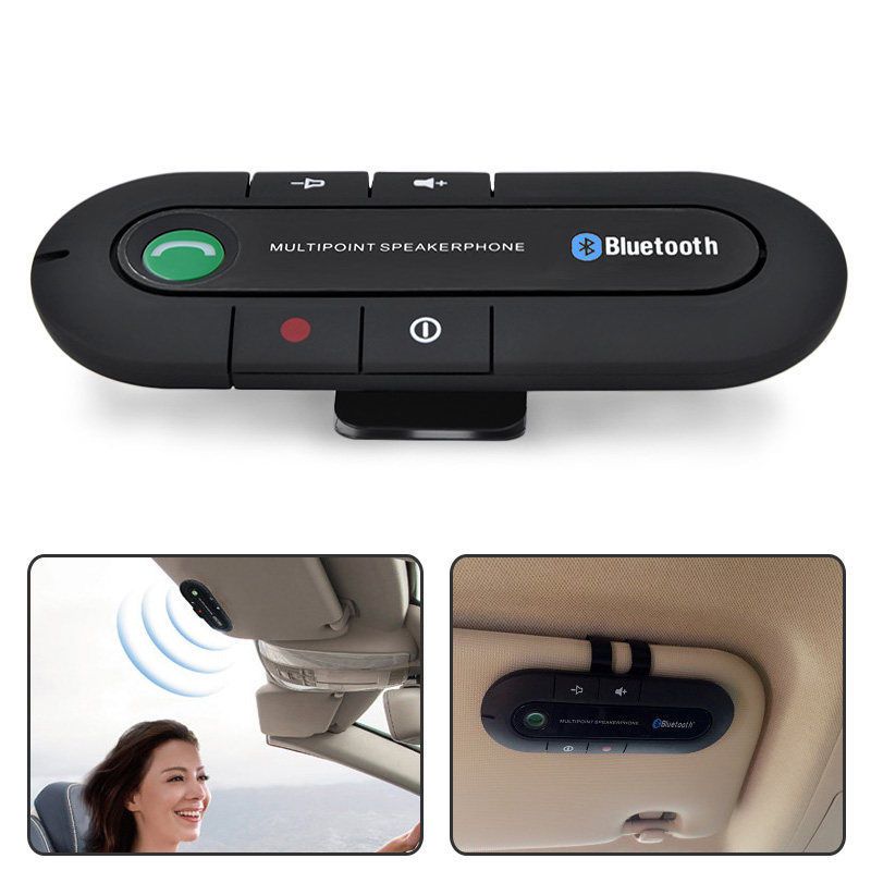 música Bluetooth Manos Libres Coche Kit PullPritt Wireless Bluetooth 4.1 Car Speakerphone Car Kit Auto Power ON con Sensor de Movimiento Integrado para el Visor GPS y A2DP