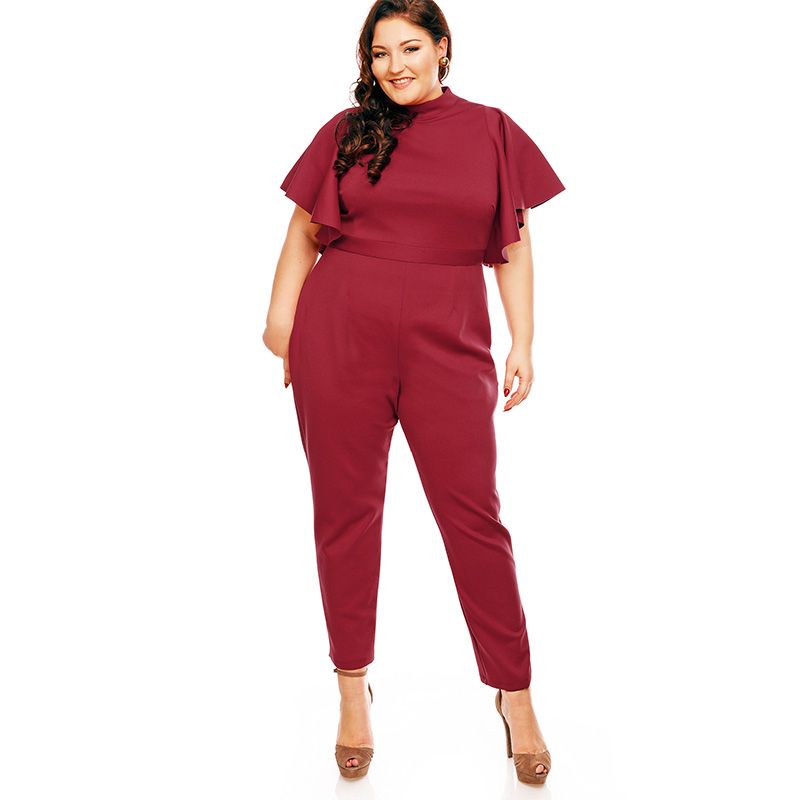 red plus size jumpsuit