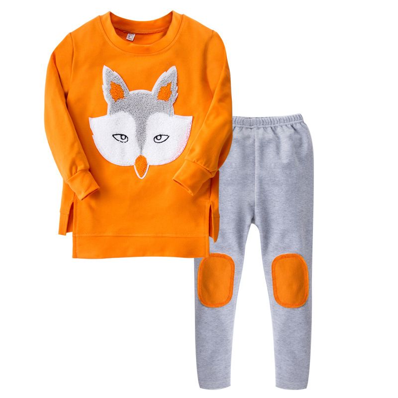 Ropa para niños 2018 Nuevo Invierno Ropa para niñas Conjuntos Fox Pattern camiseta + Legging