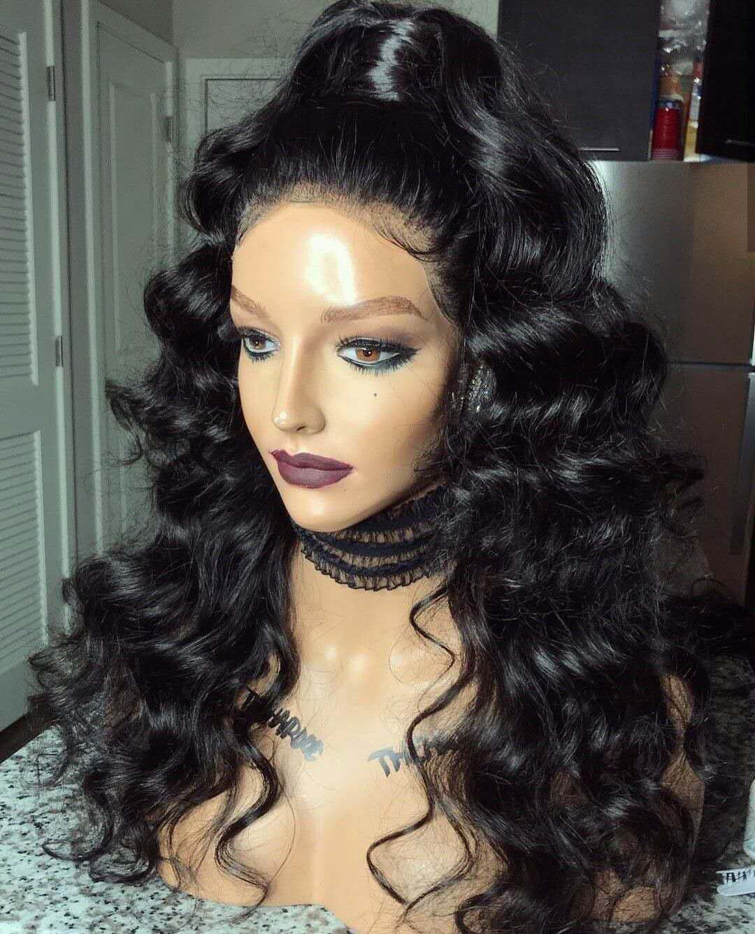 Acheter 360 Dentelle Perruque Frontale Pré Cueillie Coiffure Naturelle Lace Front Perruques Cheveux Humains Pour Les Femmes Noires Perruque Ondulée Avec Des Cheveux De Bébé Noir Couleur 12 De 97,81 € Du Divaswigszhou1 | DHgate.Com