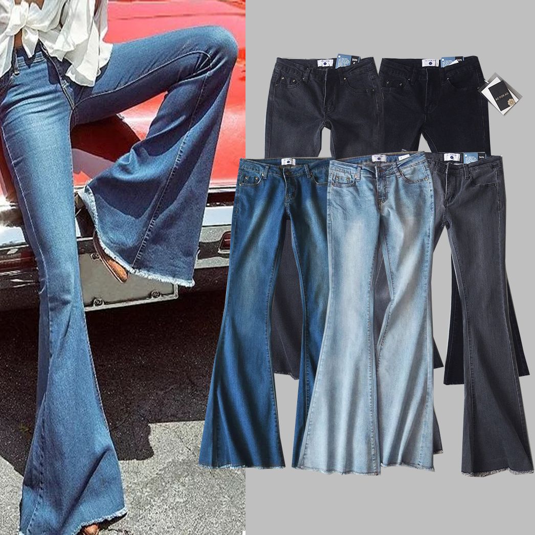 jeans with different colored legs