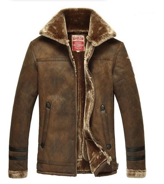 mens leather fur coat