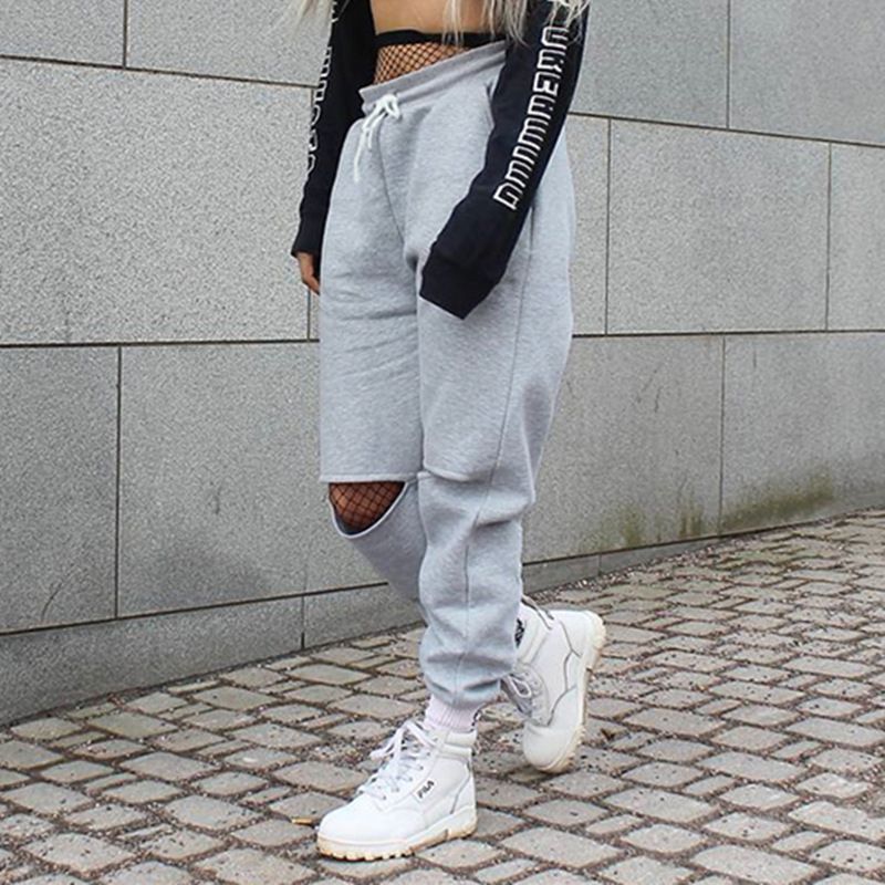 grey sweatpants womens baggy