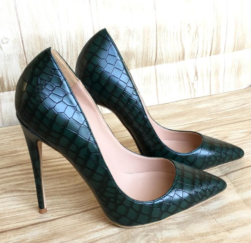 green pumps heels