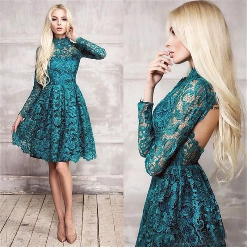 Short Green Lace Dress Outlet, 56% OFF 