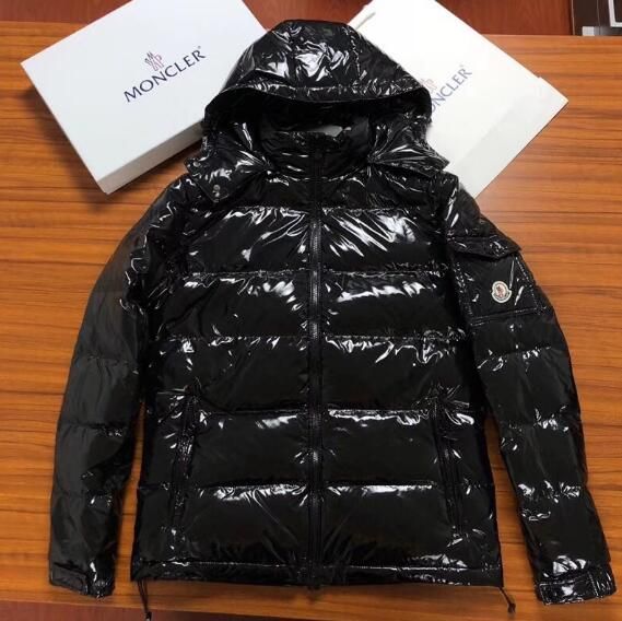 Acheter 2018 Nouveau Designer Hiver Hommes MONC Noir Doudoune En Cuir Brillant Zip Chaud Épais Sweat À Capuche Casual Loose Mens Veste Manteau M 3XL De 161,53 € Du Nicbuys999 | DHgate.Com