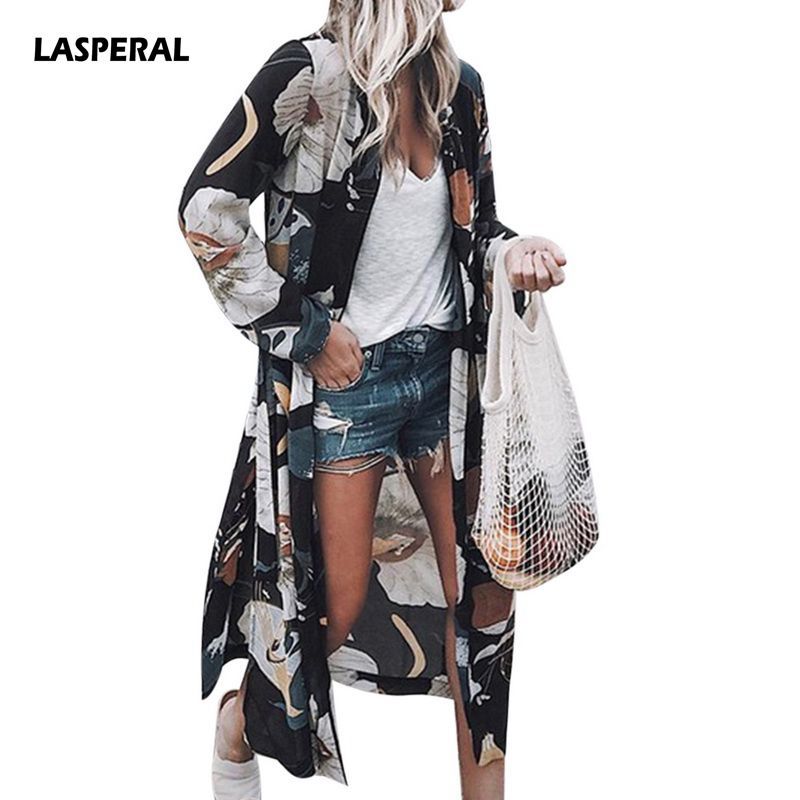 Compra LASPERAL Mujeres Estampado De Flores Blusa Blusa Larga Kimono Moda  Mujer Elegent Manga Larga Verano Otoño Blusa Blusas Chemise Barato |  Entrega Rápida Y Calidad | Es.Dhgate