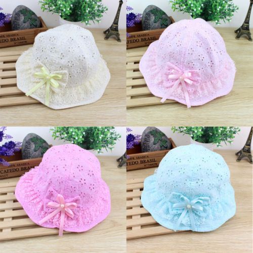 Newborn Baby Girls Hat Kids Flower Princess Outdoor Summer Bucket Sun Hat Cap