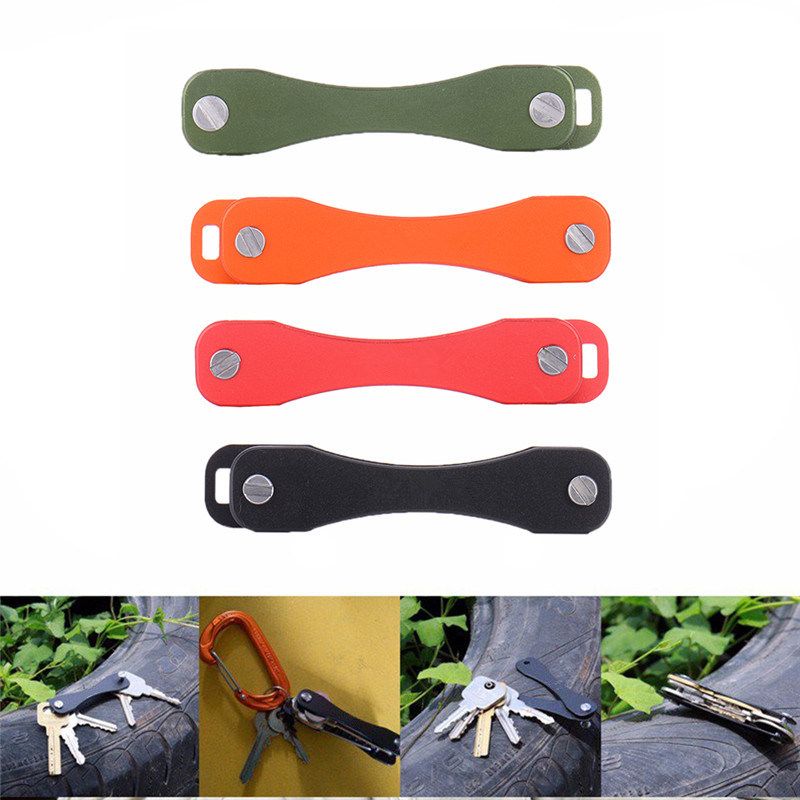 Dual Side Aluminum Key Holder Organizer Keychain Folder Clip Outdoor EDC Tool
