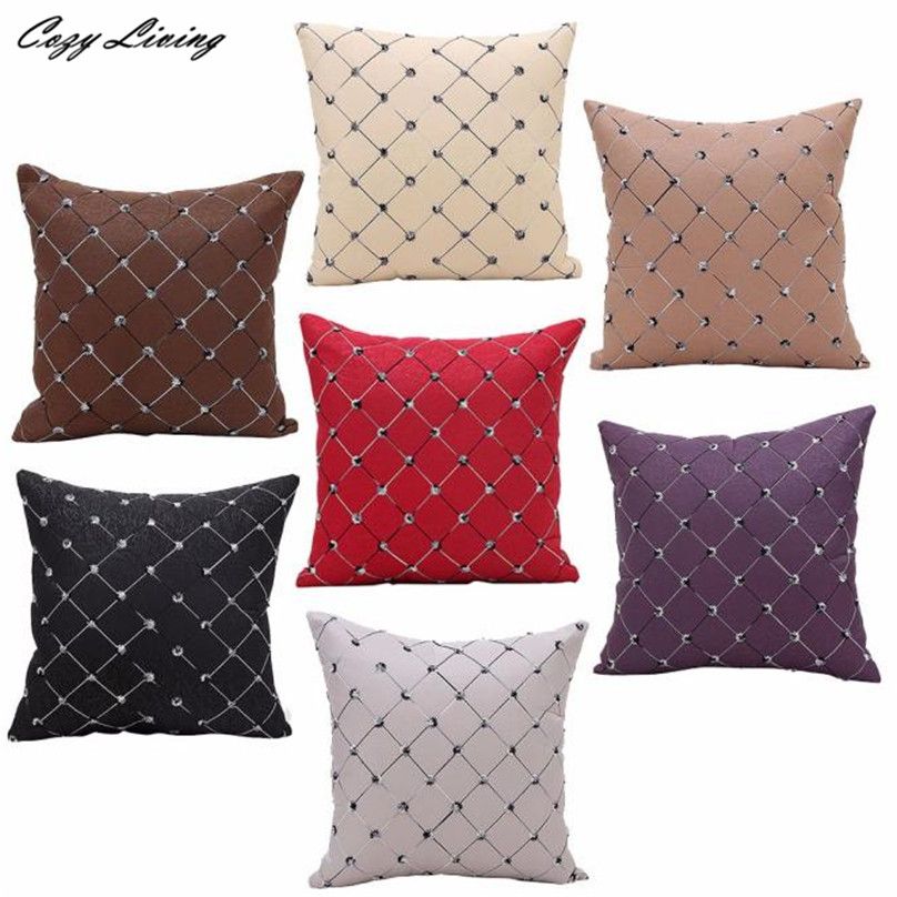 Wholesale Pillow Cases 45 45cm Fancy Plaids Pillow Cases Polyester