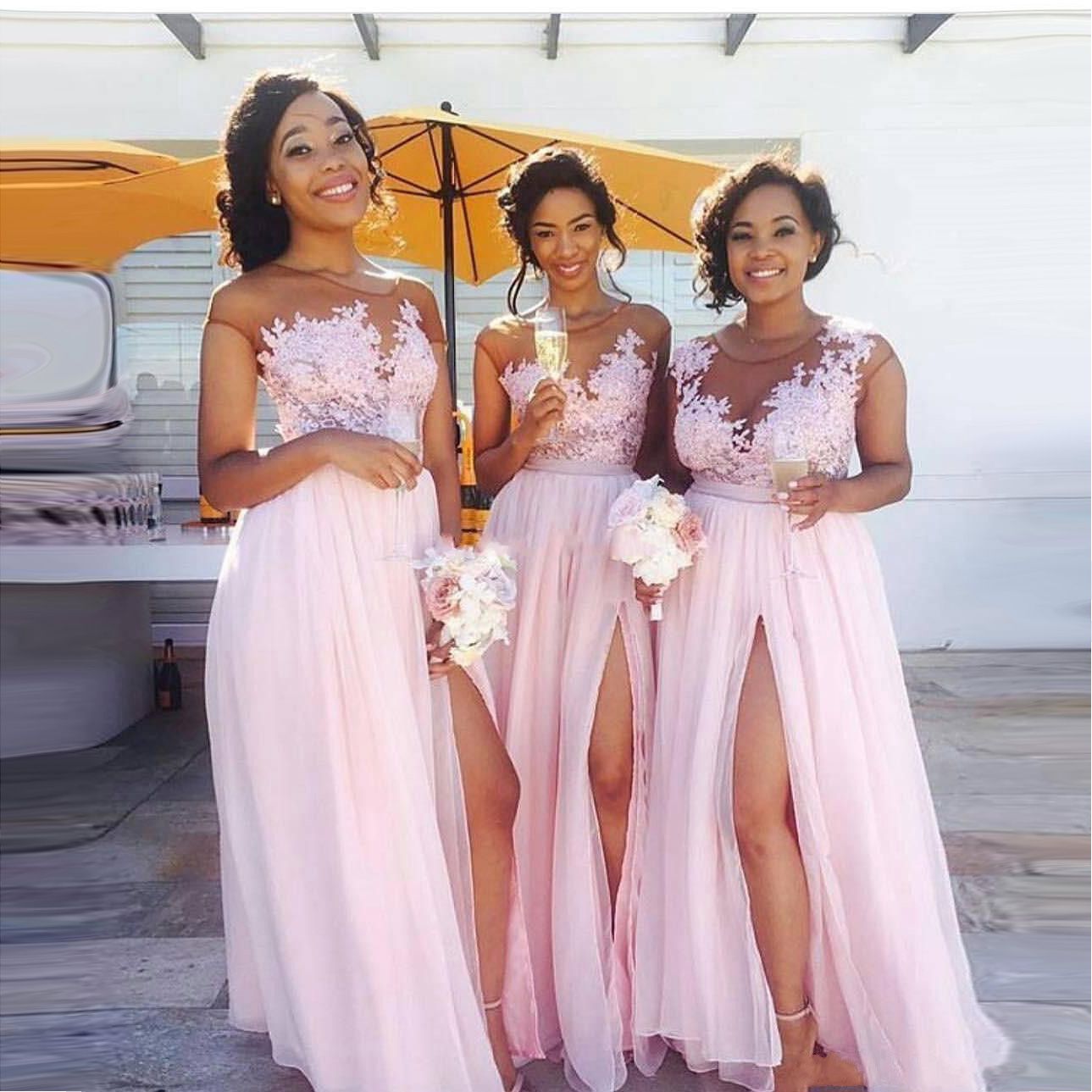 cheap baby pink bridesmaid dresses