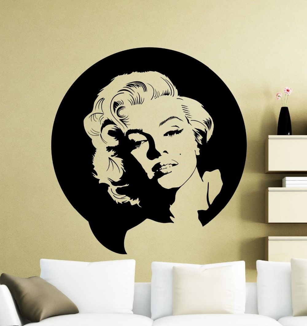 Removable Marilyn Monroe Wall Decal Vinyl Music Singer Wall