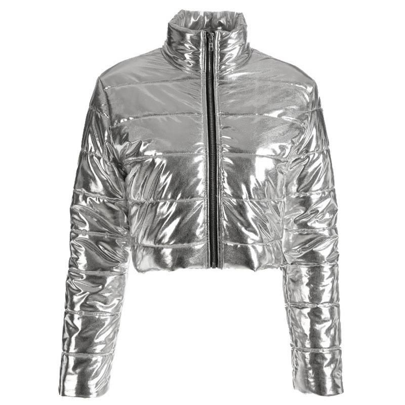 Acheter Parka Femmes 2018 Veste Dhiver Argent Brillant Pain Parkas Femme Warm Down Coton Rembourre Femme Zipper Up Bomber Jacket De 23 42 Du Sacallion Fr Dhgate Com