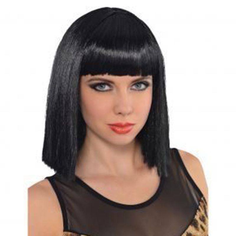 Z F Short Bob Cut Wigs Heat Resistant Synthetic Hair Black