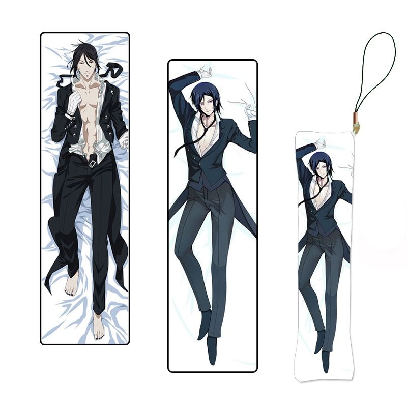 Black Butler Anime Keychain Figure Sebastian Michaelis Ciel Grell Pillow Mini Dakimakura Kuroshitsuji Key Chain Phone Strap Key Holder Key Chains From