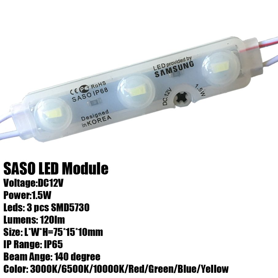 Injection Molding Waterproof 3LED 4LED 5630 SMD Module Decorative Light Lamp 12V 