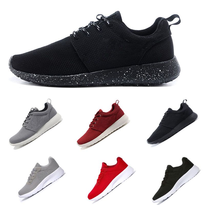 air roshe run one shoes Barato al por mayor Triple negro negro rojo con