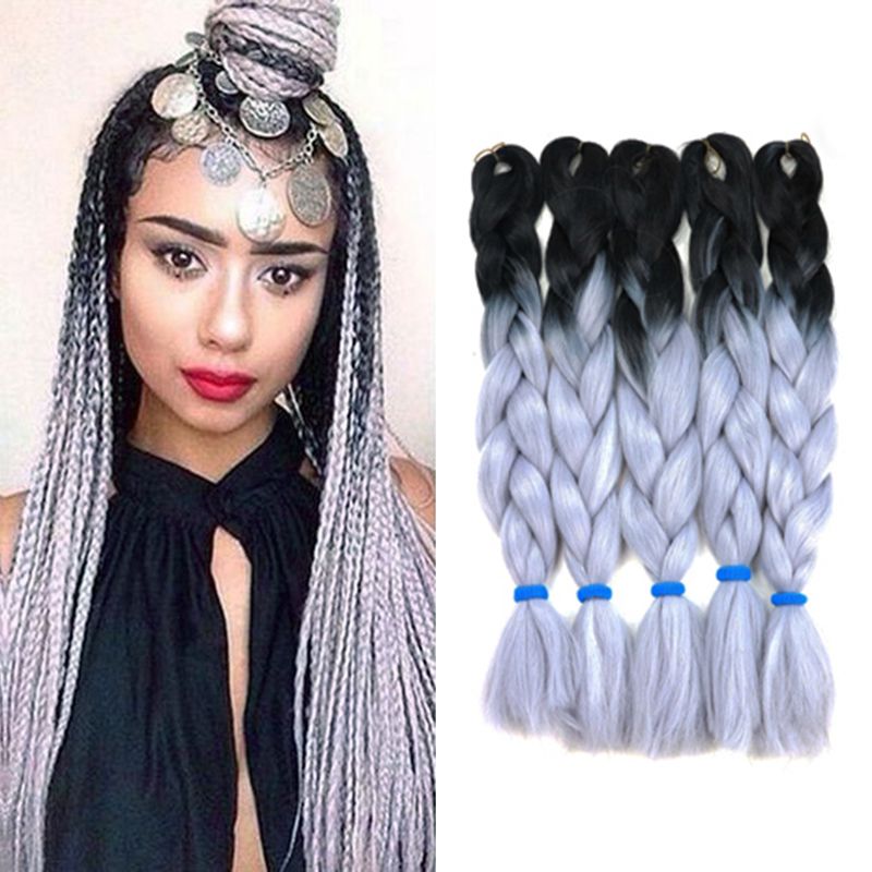 Ombre Color Synthetic Xpression Braiding Hair 24inches 100g Pack